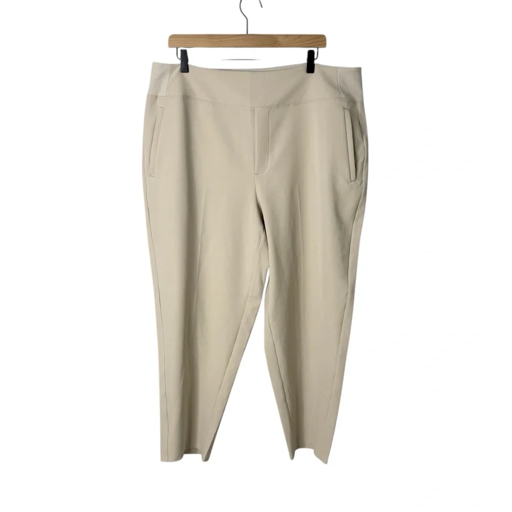 Athleta Endless High Rise Pant Tan Size 18 Travel Commuting Stretch Style 533636 - Picture 3 of 9